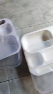 Khay cơm văn phòng kf62 bán căn tin quán ăn loại lớn 33 × 26 ×6 cm cao có 2 nắp đậy MELAMINE/PLASTIC trắng