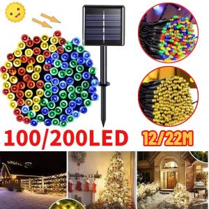 200/100LED Solar String Lights 8 Modes Solar Powered Outdoor Lighting Waterproof Christmas Fairy Lights for Garden Decor