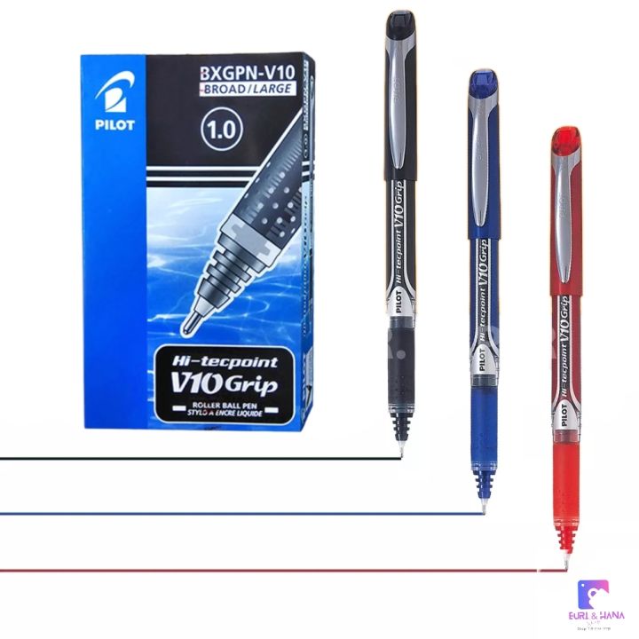 Euri&Hana Shop V10 Grip HI-TECPOINT Pilot Sign Pen BLACK/RED