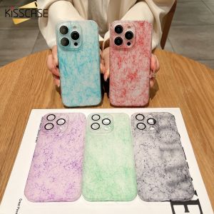 KISSCASE Silk Ink Pattern Suitable For iphone14 pro max case Ultrathin Matte PC Case forIphone 13 Promax With Camera Lens Films Protector Phone Back Cover