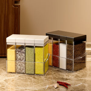 Multi-Compartment Seasoning Container Set for Home Kitchen