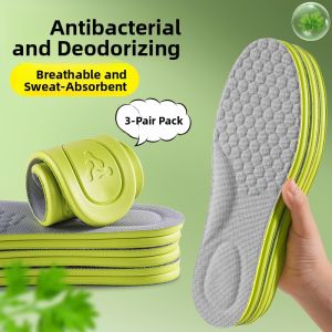 LINGMIAO | Mens Absorbent Anti-Odor Breathable Deodorizing Fragrant Antimicrobial Insoles