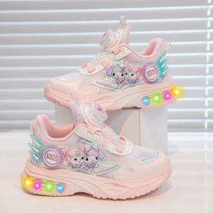 KUOBURENSHENG | Slip-resistant Waterproof Breathable Glow-in-the-Dark Girls Sports Shoes