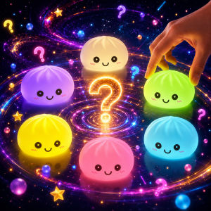 Bandai | New 2027 Dumpling Night Lights Glowing Dumplings Desktop Ornament Cute Glowing Dumpling Steamer Box Kawaii Dumpling Lights Gifts