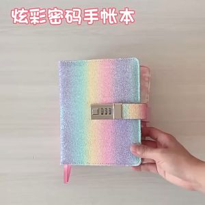 Buku Diary Rainbow Butterfly Notebook Catatan Jurnal B6 256 Halaman dengan Kunci Sandi