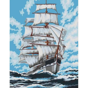 BILIBILI | Oil Painting By Numbers Scenery of Maritime Ships DIY Number Drawing Canvas Pictures By Numbers Home Decor Large Size
