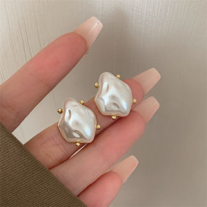 Irregular Baroque Pearl Stud Earrings for Women Exquisite White 925 Sterling Silver Sweet Earring Wedding Party FIne Jewelry