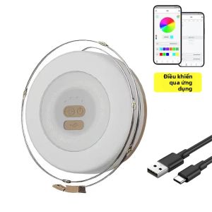 Đèn Lồng Cắm Trại LED Có Thể Sạc Lại Với Đèn Dây RGB 10m Đèn Lều Ngoài Trời Có Móc Đèn Pin Di Động Độ Sáng Cao