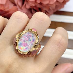 แหวนเพชรเคลือบอัลฟ่ามังกรลายดอกไม้สำหรับผู้หญิง แหวนหมั้นหมายแบบเรียบง่าย ดีไซน์เรียบง่าย แหวนเงิน แหวนทองแดง แหวนเงิน