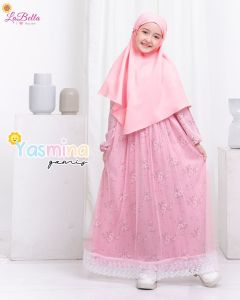 GAMIS KIDS AND TEEN SERIES WARNA PINK GAMIS PESTA ANAK DAN ANAK TANGGUNG 5TAHUN TK DAN SD GAMIS PESTA TUTU CANTIK YASMINA BY LABELLA