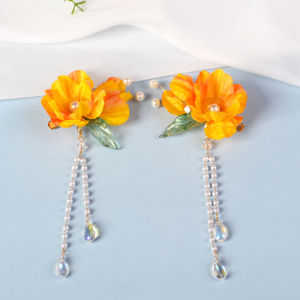 New Pearl Tassel Hairpin Glowing Flower Lighting Ancient Style Hair Accessories Fresh out Fresh Pearl Headwear Hair Claw