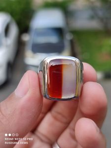 Cincin Natural Batu Akik Anggur Merah Putih Top Quality