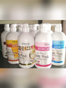 THAI Sabun Botol Pump susu kambing Pemutih pencerah tubuh kulit cair mandi Goatsmilk Goats Milk Madu Goat Body Wash - Varian Aroma