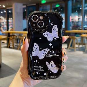 CASING FOR REALME NOTE 50 C63 C67 C51 C53 C55 C35 C33 C31 C30 C25 C25S C25Y C21Y C21 C20 C15 C12 C11 2021 2020 C2 C1 9i 5i 5 2PRO U1 / SOFTCASE CURLY WAVE BLACK HEART/ BUTTERFLY/ FLOWER CUTE SILIKON GELOMBANG