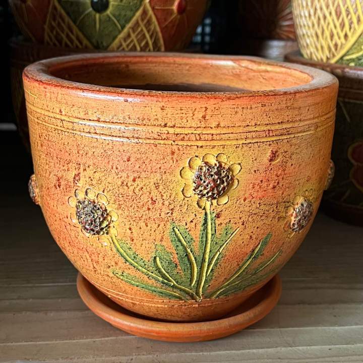 กระถางดินเผา TERRACOTTA Free Form 8 นิ้ว พร้อมจานรอง