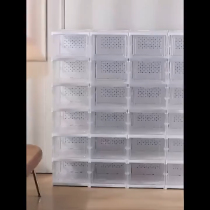 Rak sepatu Box sepatu transparan Rak sepatu Bisa ditumpuk Box serbaguna Tempat penyimpanan sepatu