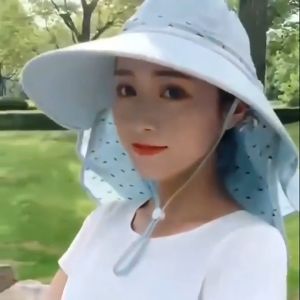 WE Topi Visor Lipat Wanita Anti UV Lebar / Topi Cadar Penutup Wajah / Topi Pantai Cadar Lebar