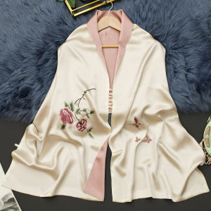Silk Scarf Shoulder Wrap Two-In-One Qipao Outerwear  Silk Women Silk Gift Mom Gift Long Scarf Suzhou Embroidery Scarf