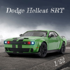 【Without box】1/22 Green Dodge Hellcat SRT diecast car jiaye Light and Sound Zinc Alloy Model Toys Cars Collection Hot Wheels Model Toy Pull Back Toys for Boys