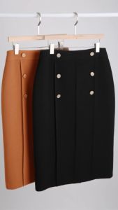 Chân Váy Công Sở bút chì dáng dài Phối Nút Sang Chảnh Váy Xếp Ly - VannhShop CV0073