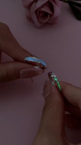 Meteor Shower Night Glow Pure Silver 925 Couple Ring Fashion Versatile Zircon Ring Wind Star Pair Ring for Men and Women