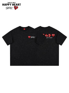 CHARLES JANGS HAPPY HEART | Heart Print Short Sleeve T-Shirt