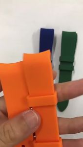 Đa Năng Nam Nữ Cong Cấp Dây Silicon 20 Mm 22 Mm Mềm Cao Cấp Chống Thấm Nước Lặn Thể Thao Vòng Tay Dây Đeo Tay Kim Loại Khóa Pin