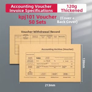deli | Thickened Large Size Cowhide Cover for Accounting Documents