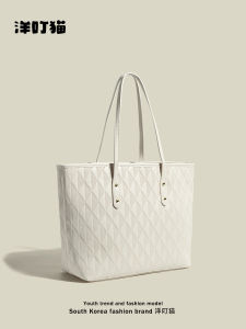 Túi Tote Dập Gân Cho Nữ 2025 Mới Về Túi Xách Dung Tích Lớn Cho Học Sinh Đi Làm Đi Học Mùa Đông Màu Trơn Túi Xách Thường Ngày