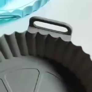 Air Fryer Silicone Basket Reusable Liner Baking Tray Mold Round Pot Pizza Fried Chicken Plate Oven Sheet Kitchen Gadgets Tool
