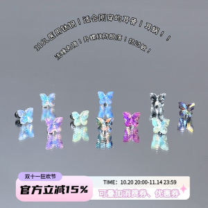 Pure Angel LULUDM Butterfly Medical Titanium Steel Ear Bone Screw Flat Bottom Threaded Ear Studs for Piercing Sweet Style