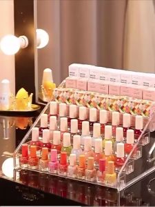 Acrylic Display Stand Acrylic Nail Polish Holder Clear Display Rack Supermarket Combined Display Acrylic Small Shelf Rack Glasses Jewelry Cosmetic Display Stand Essential Oils Storage Makeup Organizer