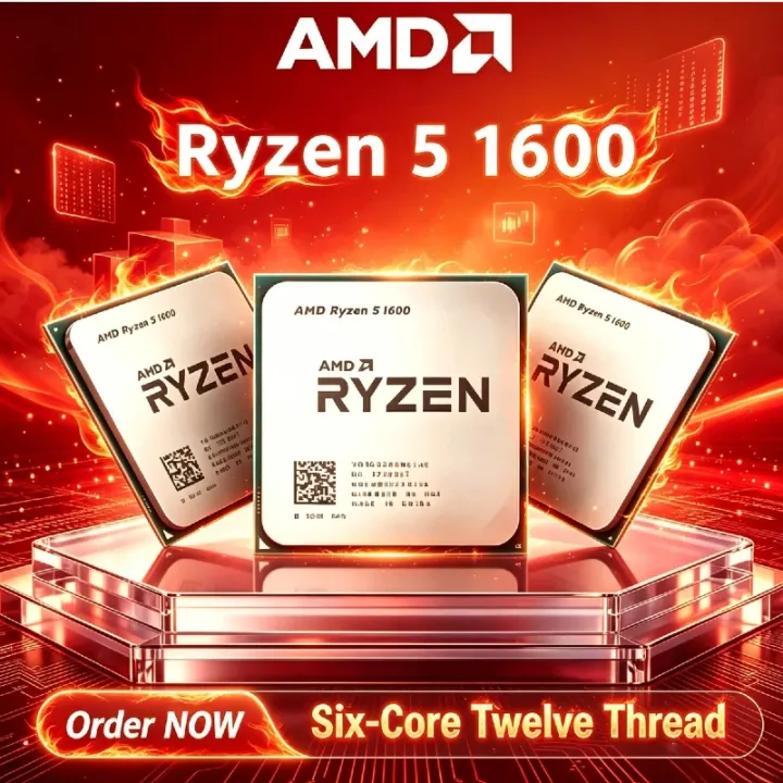 AMD | Hot Selling Brand New AMD Ryzen 5 1600 Socket AM4 Gaming Desktop CPU R5 1600 6C12T 3.2GHz 65W TDP Processor YD1600BBM6IAE