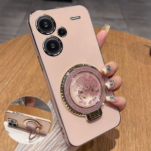 Redmi Note13 pro Womens Phone Case Silicone Soft Shell Full Cover 5G Lens Protection Anti-Fall with Stand Gradient Sandfall