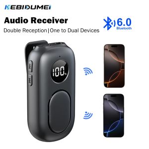 Kebidumei | KEBIDUMEI Bluetooth 6.0 Audio Receiver with Double Reception Function HiFi Stereo Music Wireless Adapter for Car Headsets Phone