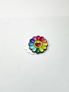 1pcs 3D Smiling Sunflower Car Emblem Sticker Trendy Rainbow Flower Stereoscopic Vehicle Badge 3M Self-adhesive Removable Decal