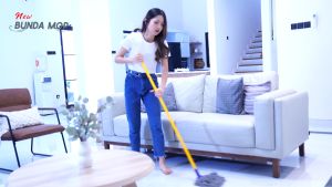 Asta Set Spin Mop Pel Lantai Putar Stainless Steel + Ember Membilas & Mencuci Lengkap Kain Refill