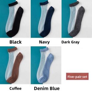 Besee | Plus Size Womens Summer Glass Silky Thin Boat Socks 41-43 Sizes