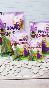 Rapunzel Pouch Snack Vinyl Kemasan Snack Hampers Birthday Jumbo Souvenir Ulang Tahun Pesta Set Hadiah Gift Ulang tahun Kids Anak Disney Princess