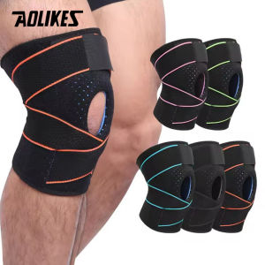 AOLIKES 1PCS Knee Support Coolfit Quick Dry Silica Gel 4 Springs Sports KneePad Brace Patella Knee Pads Hole Knee Protector
