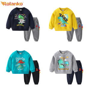 Rolanko 2-7Years Boys Sweatshirt Set Long Sleeve Animal Printed Jogging Pants Suit 2Pcs Top+Pants Sport Outfit Children Clothes
