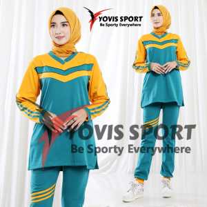 setelan senam muslim jogger/ semi tunik/ setelan senam wanita syari/ setelan senam aerobick/ voli