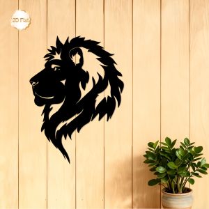 CIFbuy | CIFBUY Metal Wall Art Lion Head Hook Silhouette Rustic Iron Home Decor for Living Room Bedroom Office Hallway