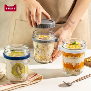 SG Seller Oatmeal Cup Breakfast Coffee Cup Kitchen Overnight Oats Container - Mason Jars - Nut Container - In Stock in Singapore - Fast Shipping