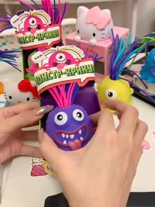 ของเล่นดึงผม 6 สี เสียง สร้างสรรค์ แปลกใหม่ ของเล่นบีบอัด ของเล่นปริศนา เสียงตลก สําหรับเด็ก