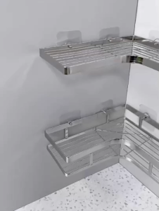 ชั้นวางของเข้ามุมสแตนเลส 1ชั้น/2ชั้น กันน้ำ กันสนิม ติดตั้งง่าย ไม่ต้องเจาะผนัง รับน้ำหนักได้ดี สำหรับห้องน้ำ ห้องครัว