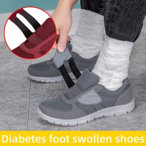 FECHENG Giày đi bộ nam nam hoặc nữ bệnh tiểu đường Giày thể thao chân thích hợp cho bệnh gút chân sưng bàn chân rộng chân bị biến dạng ngón chân valgus nhẹ và thoáng khí không Giày trẻ em có miếng dán vòng lặp Giày đi bộ cao tuổi