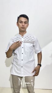 Baju Muslim Pria Dewasa Lengan Pendek - Pakaian Atasan Laki-Laki Motif Bordir - KOKO JASUKE 5