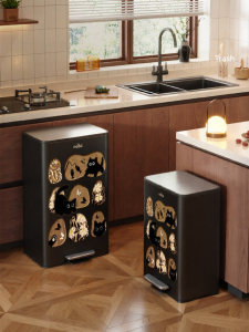 MEISD | Vintage Luxury High Capacity Footstep Metal Trash Can