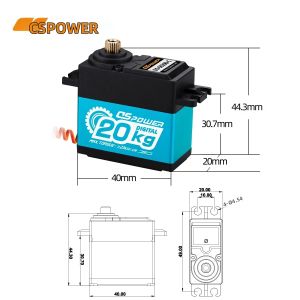 DSpower 20KG Metal Gear Chống Nước Kỹ Thuật Số Cho Xe RC 1/8 1/10 Xe Crawler Xe Tải Tương Thích Với Traxxas Axial HSP WLtoys MN Tamiya